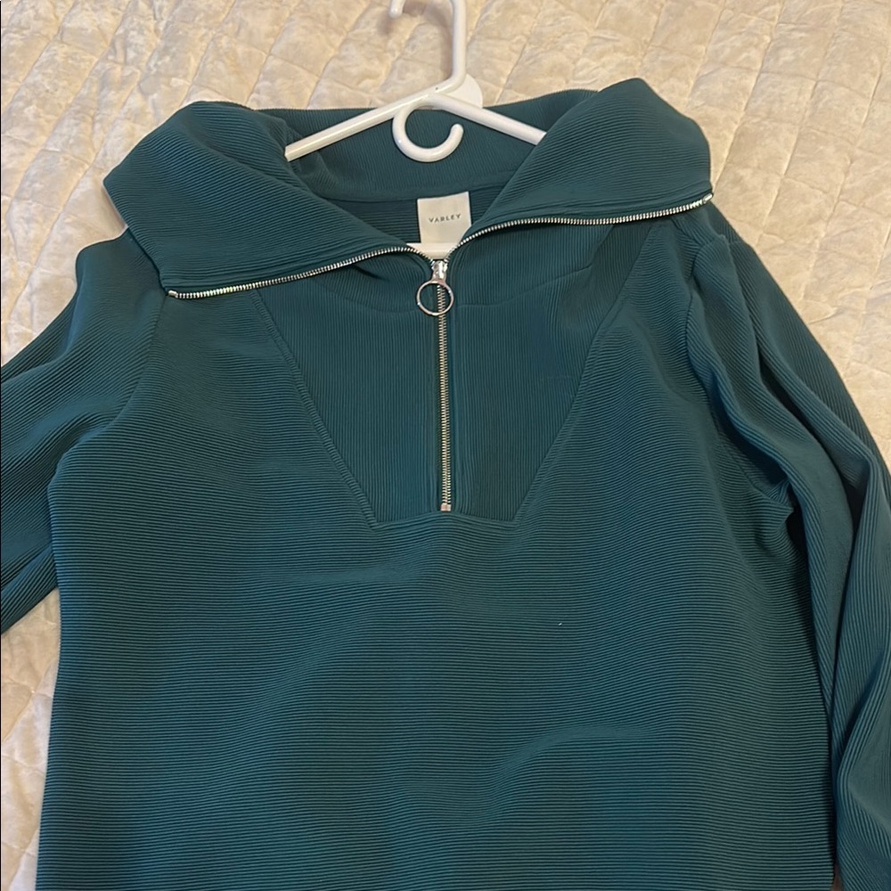Varley Teal Half-Zip Funnel Neck Sweatshirt